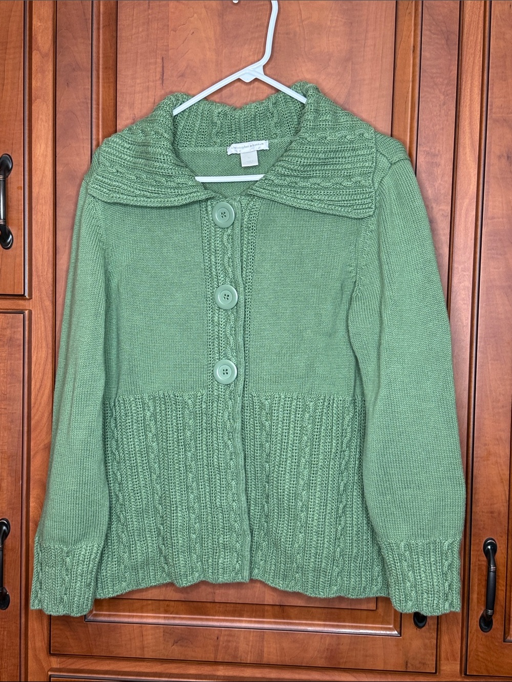 Christopher & Banks Women’s Sage Green Knit Button Cardigan. Size: XL